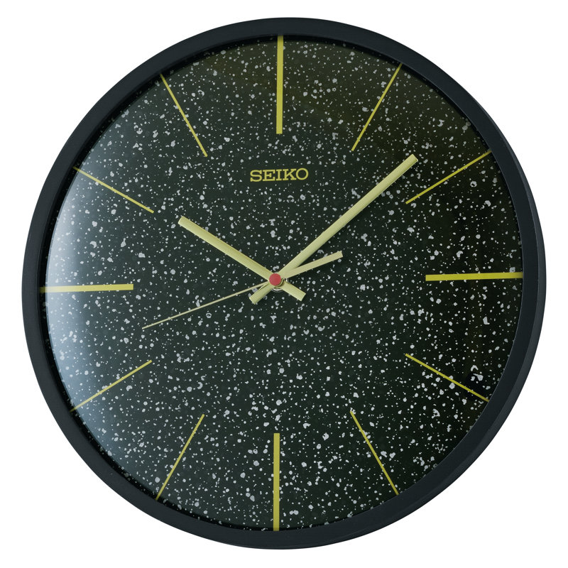 QXA828KLH Wall Clock, Black, Black