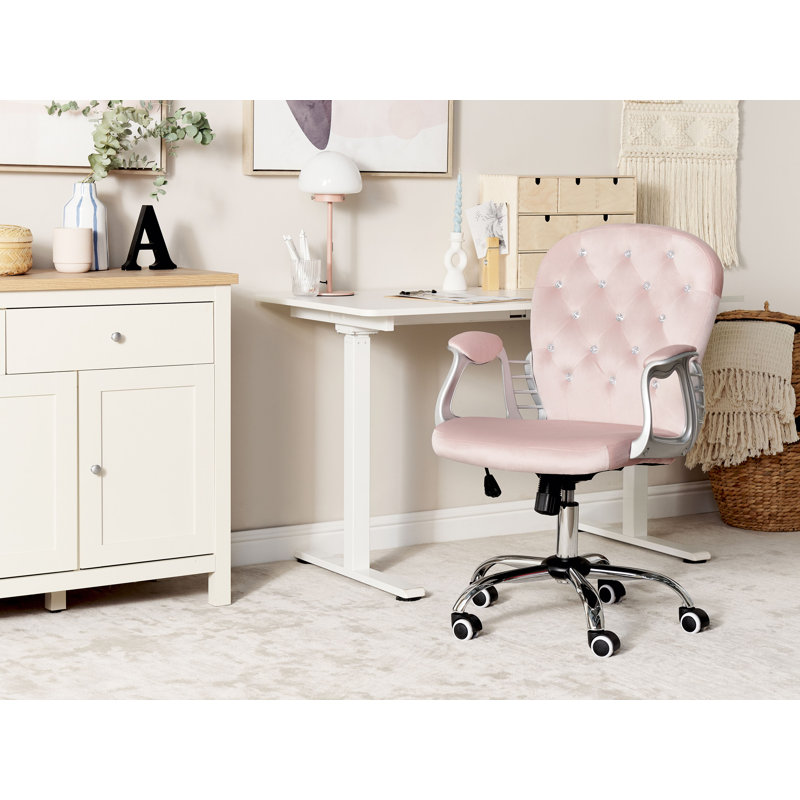 Leitersburg Velvet Office Chair, Pink