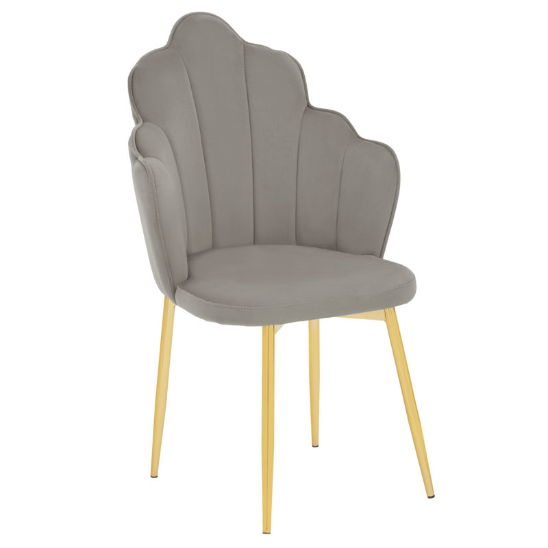 Koval 47cm H Polyester Blend Upholstered Side Chair, Gold, Grey