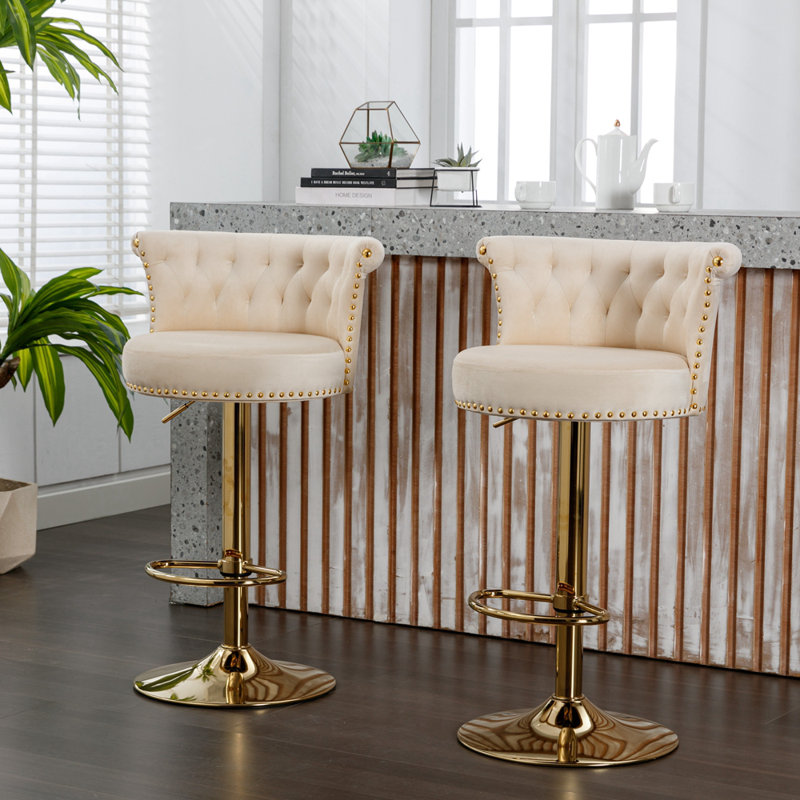 Tabouret pivotant à hauteur réglable Jenyiah, Beige