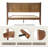 Queen Size Bed Frame with Headboard & Footboard, Solid Wood Platform Bed with Metal Legs, 12 Reinforced Slatted Base, Noise-Free & Anti-Slip, No Box Spring Needed, Walnut Finish-185807623-185807619