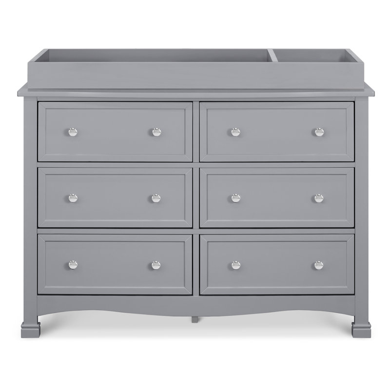 Kalani 6 Drawer 47" W Double Dresser, Gray