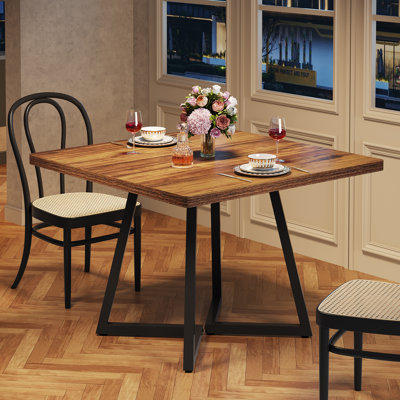 Square Dining Table, 31.5" Industrial Dinner Table, 1 PC