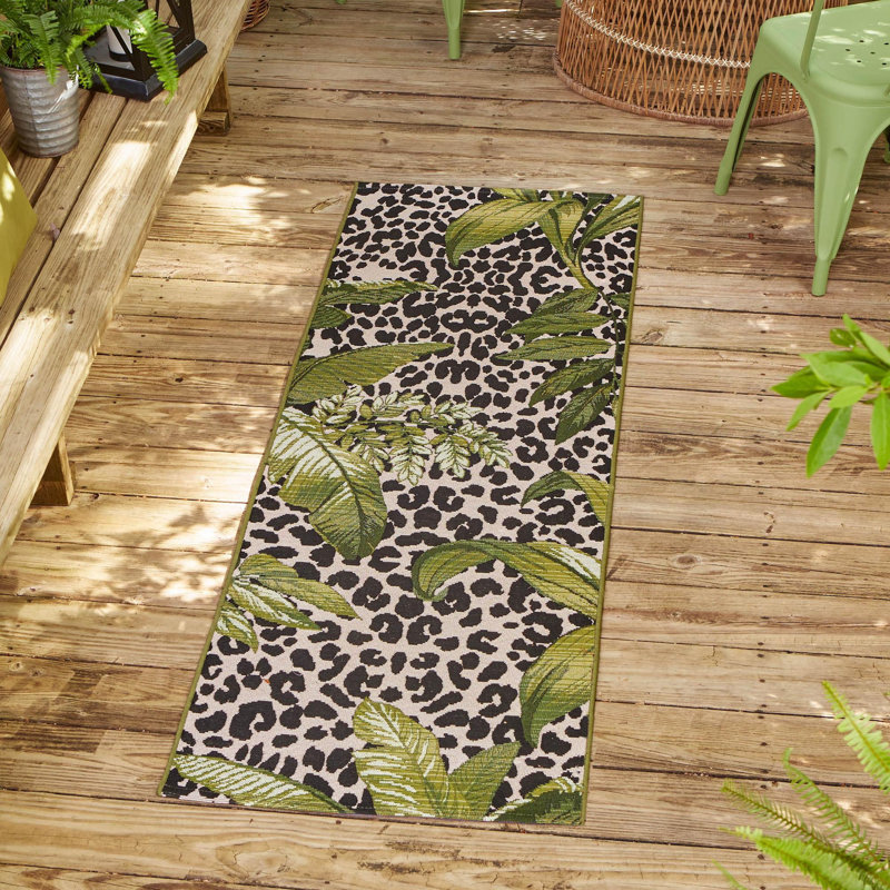 Tapis intérieur / extérieur vert Asuna Asromeda, Tapis de couloir 2 pi x 8 pi