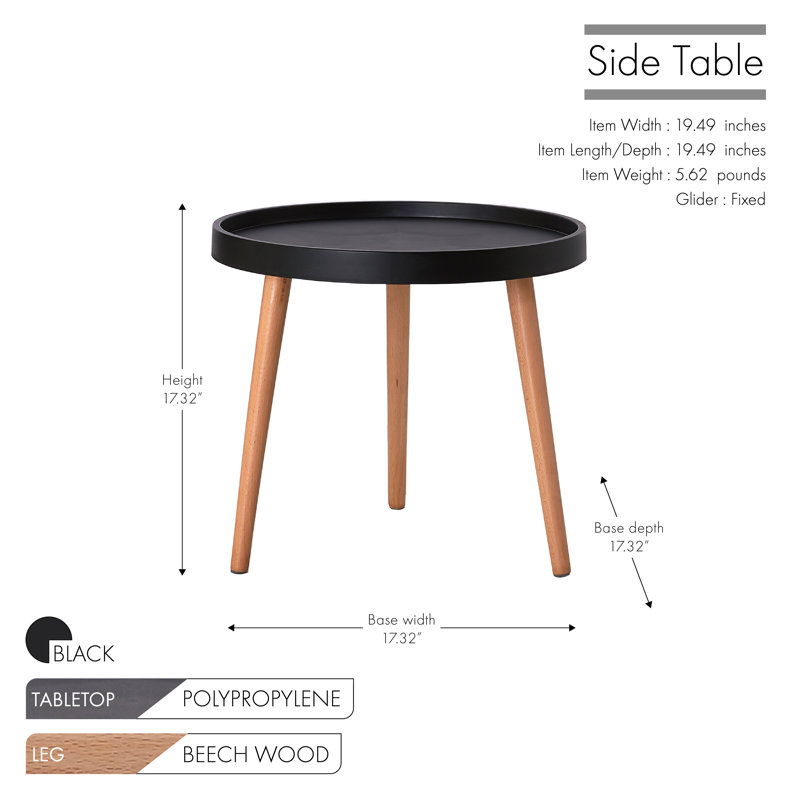 Table de bout Lorena, Noir