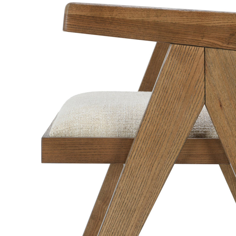 Dolton Upholstered Solid Wood Arm Chair