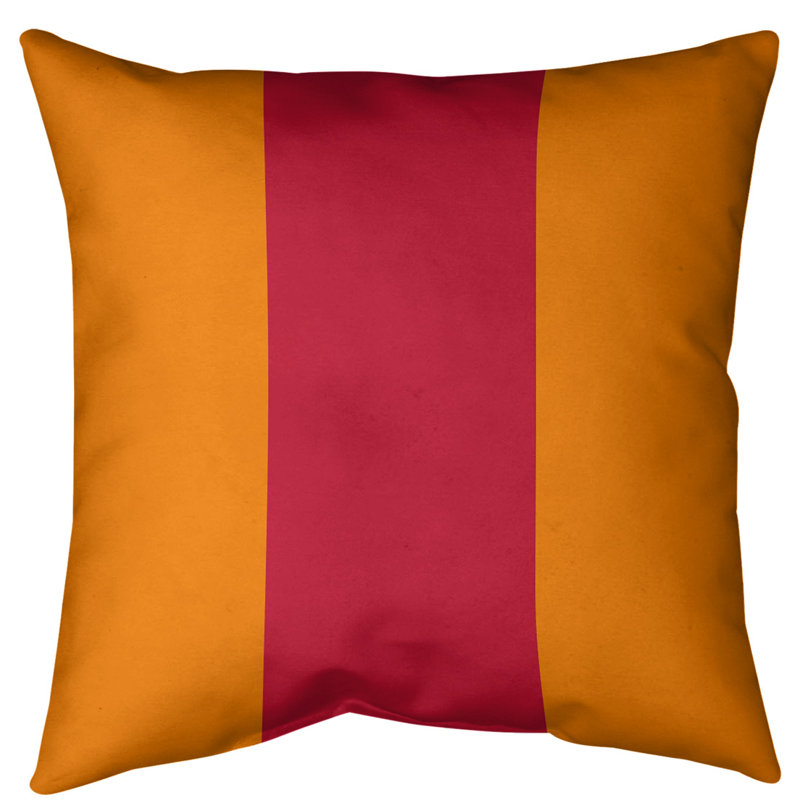 Housse de coussin, 14 po x 14 po, Orange / Rouge, Polyester sergé