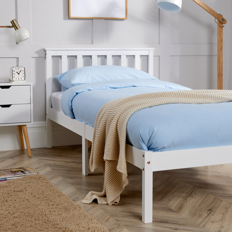 Altamont Solid Wood Low End Bed Frame, White, Single (3‘) 