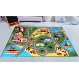 Furnish My Place 760 City Map, City Street Map Kids Rug for Nursery, Playroom, Bedroom & Classroom Area, Washable Play Mat, Multicolor