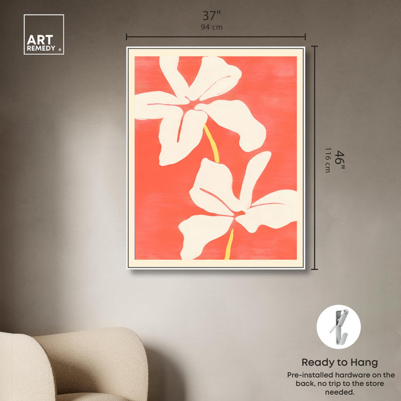 Art abstrait Hawaiana II, H 46 po x l 37 po, Cadre blanc