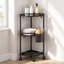 Rangement en coin pour tablettes de salle de bain sur pieds