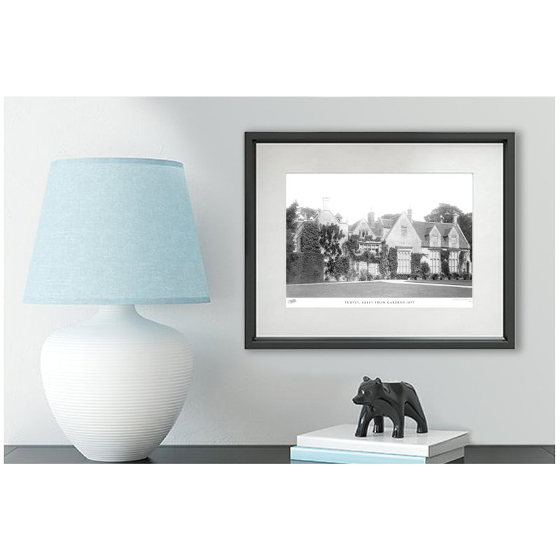 Turvey, Abbey From Gardens 1897 - Single Picture Frame Print, 28cm H X 36cm W x 2cm D