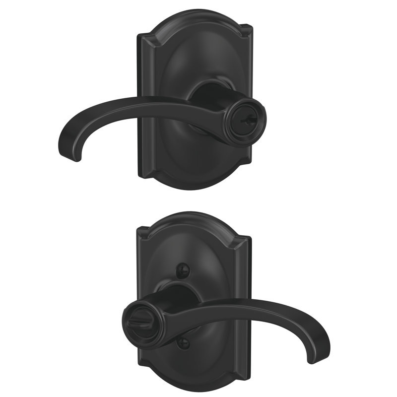 Whitney Keyed (Entry) Lever with Camelot Trim, Matte Black, Keyed Alike, Yes