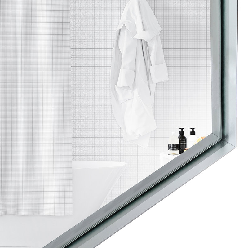 Miroir mural 40X30inch avec bord biseauté pour une sensation luxueuse, Argent, 40 po x 30 po