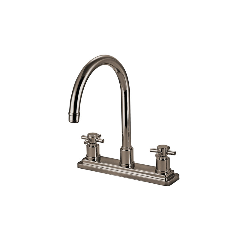 South Beach Double Handle Kitchen Faucet, Satin Nickel