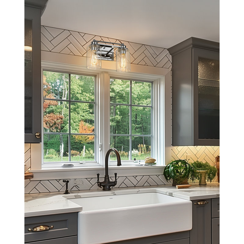 2 - Light Dimmable Vanity Light, Chrome