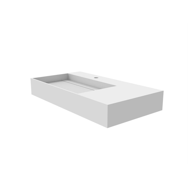 Meuble-lavabo mural simple 35 po Boyter, Blanc, Monotrou