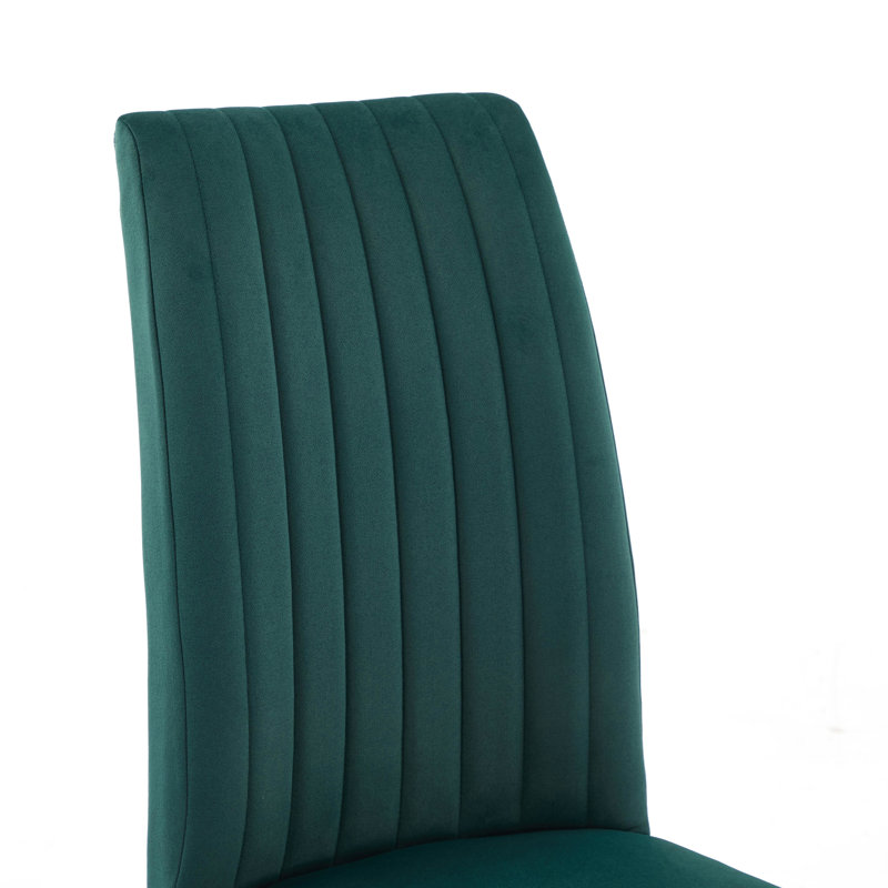 Chaises de salle à manger réglables en velours de fer clouté pour 2 personnes pour la chambre à coucher et la chambre, Vert