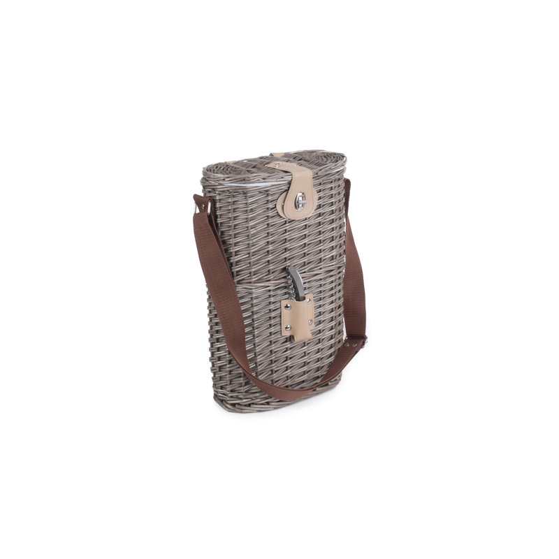 Beyer 2 Bottle Wicker Chilled Carry Basket