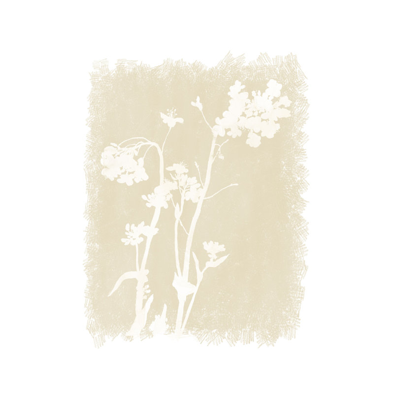 Tone on Tone Botanical Silhouette with Texture - Painting Print, Black Floater Framed, 122cm H x 81cm W