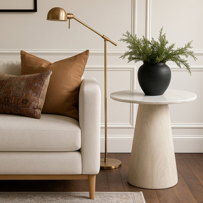 Table de bout en marbre et bois Liona Christin