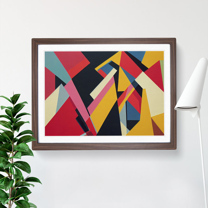 Abstract Shapes Vol.4 - Framed Print, 25cm H x 34cm W x 2cm D, Walnut Framed