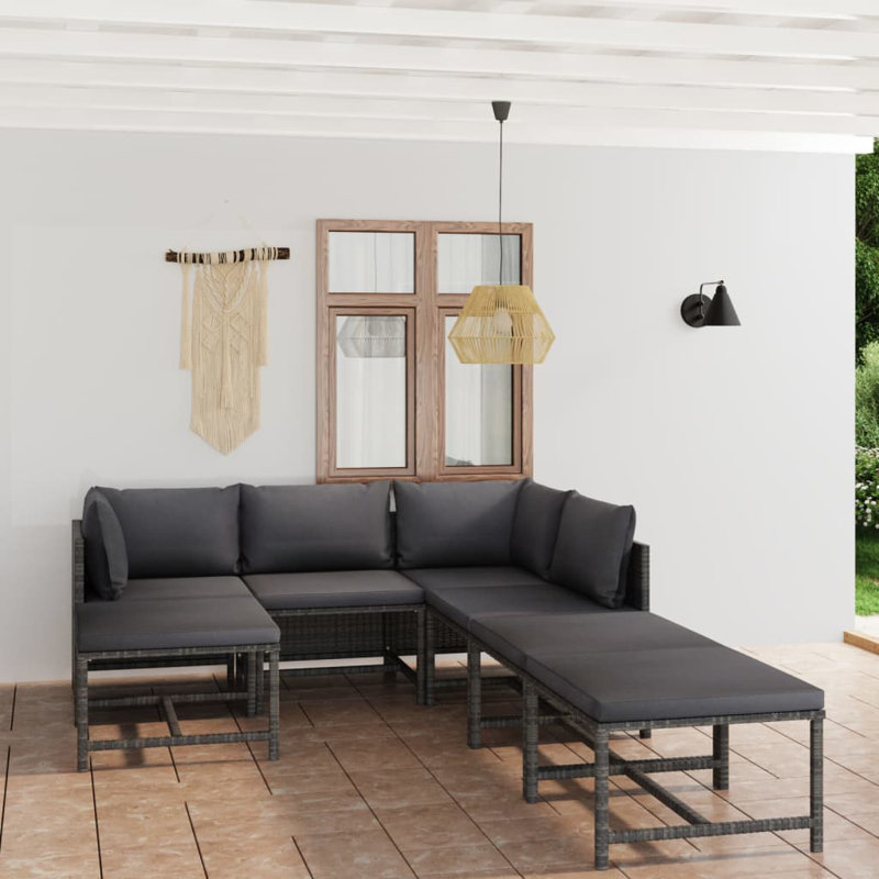 Ensemble modulaire de patio de 23,6 po de large avec coussins Ristro, Anthracite, gris