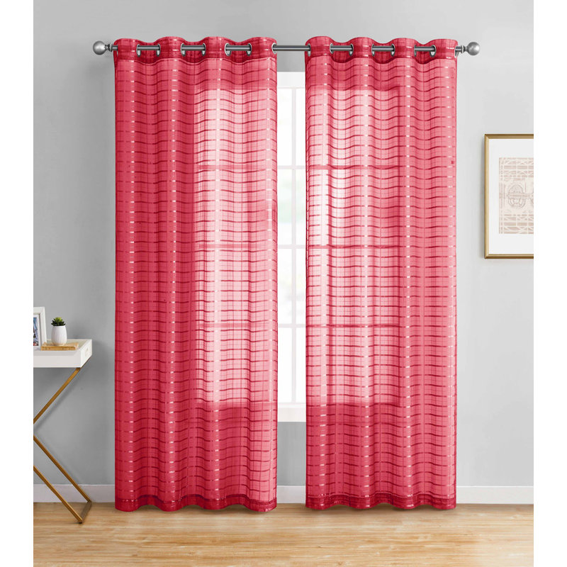 Rideau en polyester Bolich, Rouge