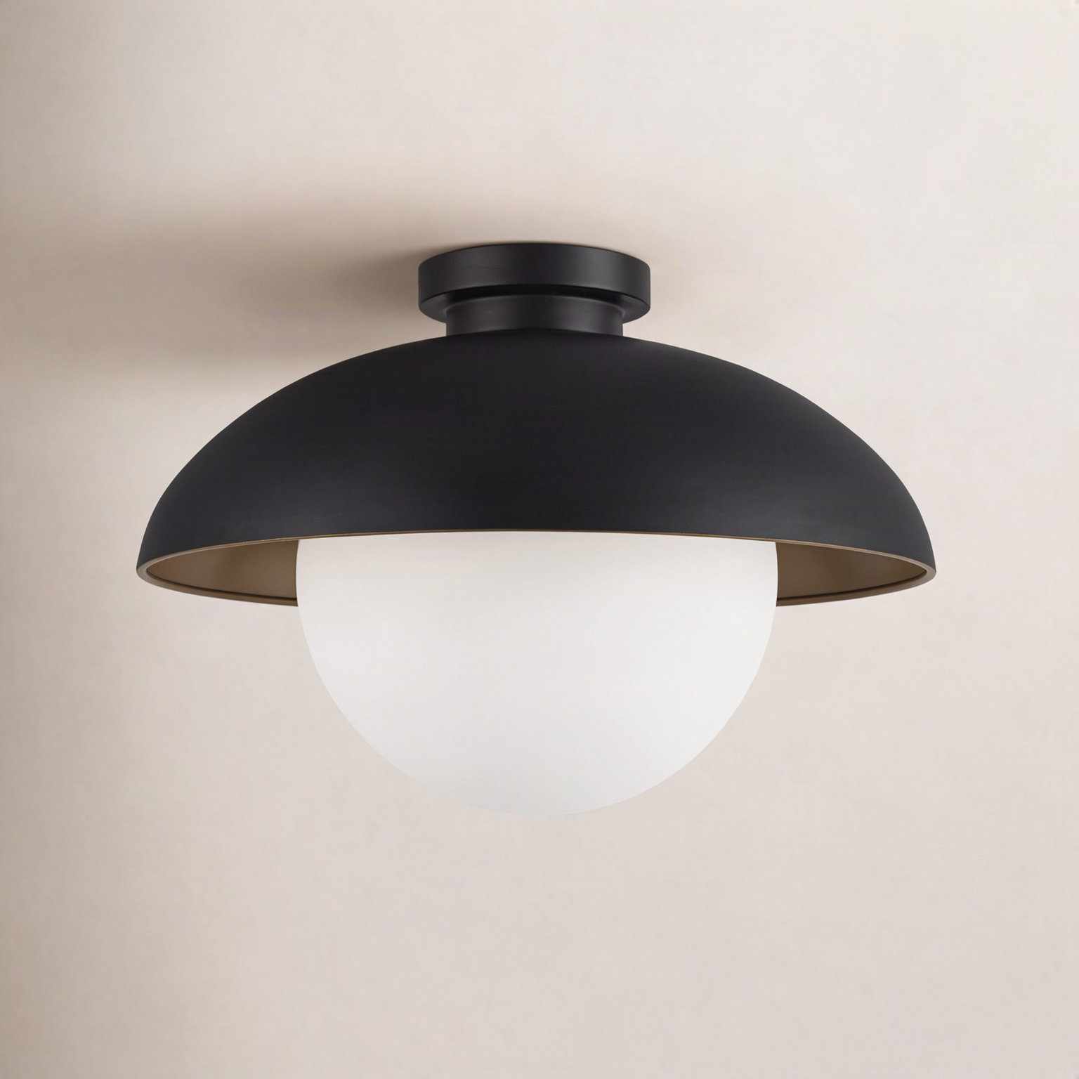 Alessia Single Light Flush Mount, 7" H x 10.875" W x 10.875" D, Matte Black
