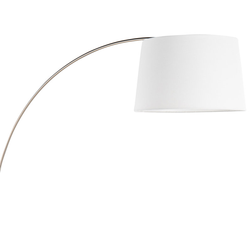 Lampe sur pied arquée 74 po, Blanc, Blanc / argenté