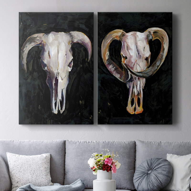 Toile tendue à cornes I-Premium Gallery - prête à être accrochée, H 27 po x l 36 po