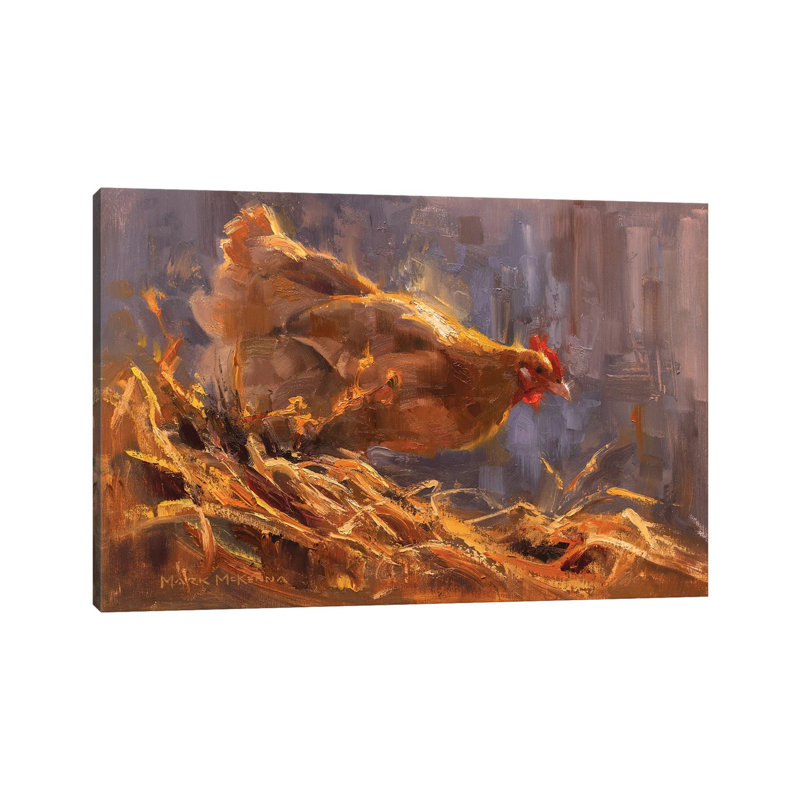Hen's Haven 1 Piece Wrapped Canvas Wall Art, 20.32 cm H x 30.48 cm W
