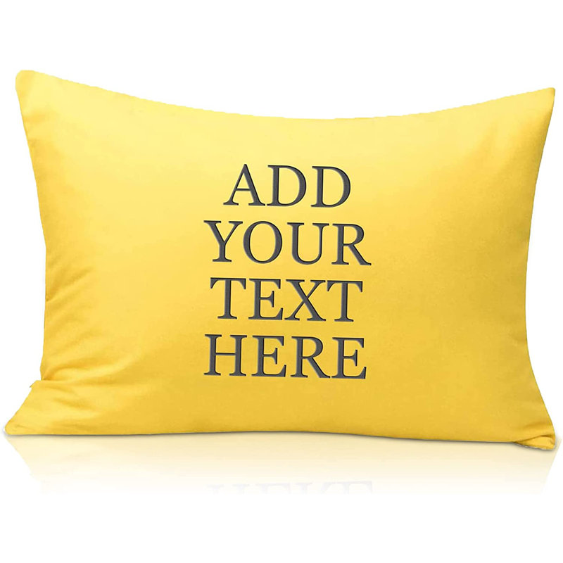 Taie d'oreiller en microfibre Lapo, Taie d'oreiller de 14 po x 20 po, Jaune, Oui