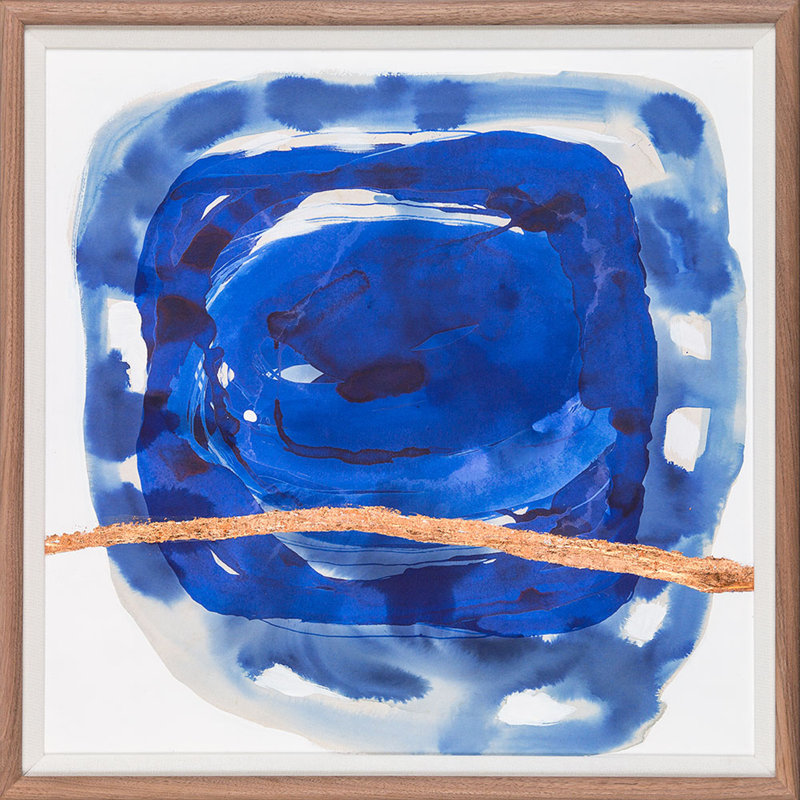 «Wabi Sabi Cobalt» par ZBC House Art - peinture à cadre flottant