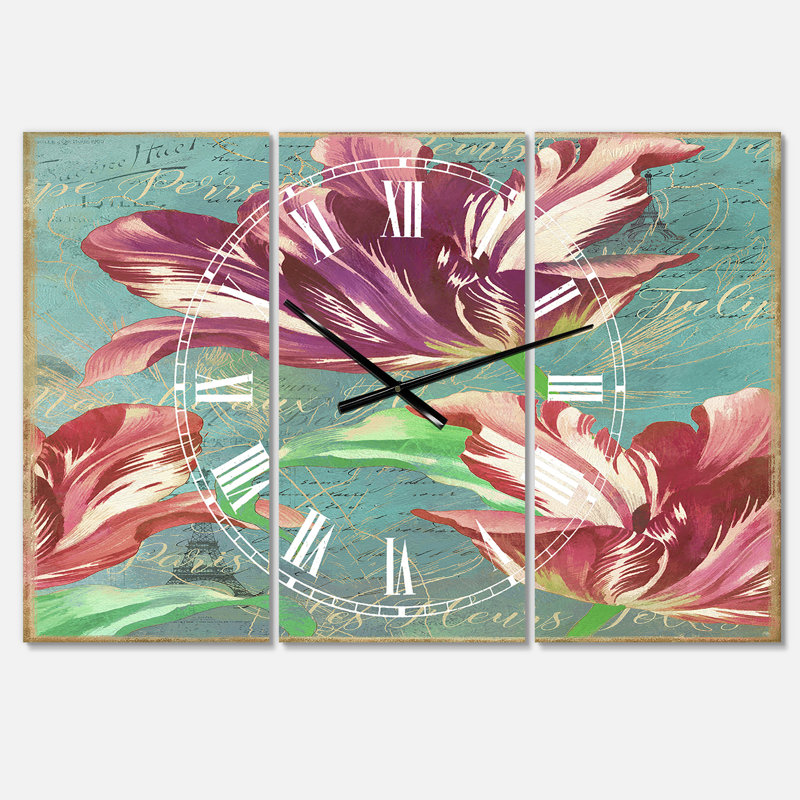 Horloge murale surdimensionnée à 3 panneaux