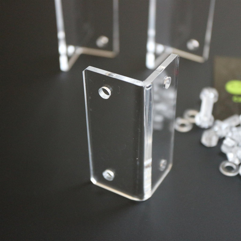 Angled L Brackets Polished Clear Transparent Perspex Acrylic + 20x M5 Bolts
