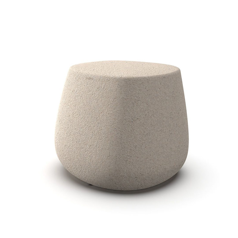 Tabouret bas en pierre, Granite Cream