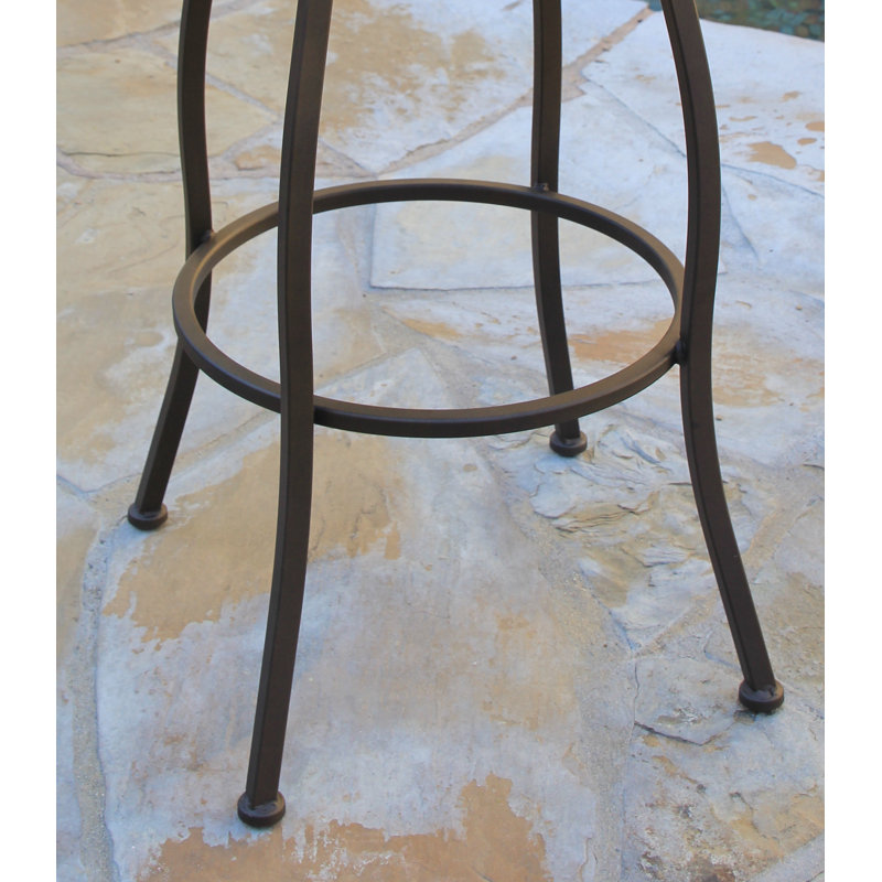 Tabouret de bar avec coussin Amareona, Café au lait Dupione, 26 po