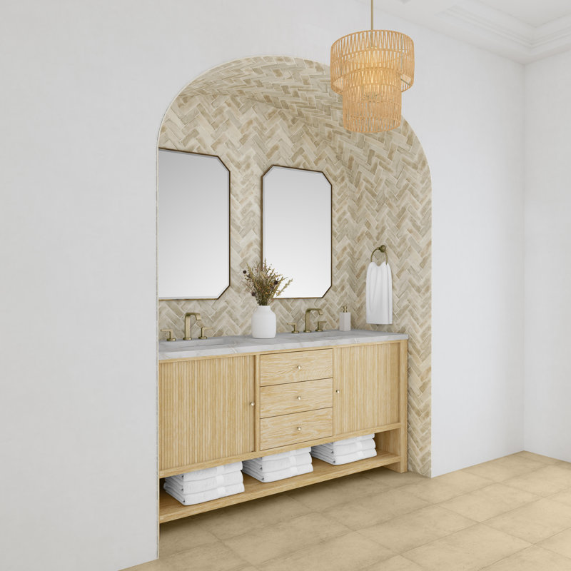 Marigot 72'' W Double Vanity, Victorian Silver Silestone, 8" Widespread