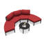 Ensemble de conversation avec canapé de patio en aluminium 5 pièces avec table-130667116