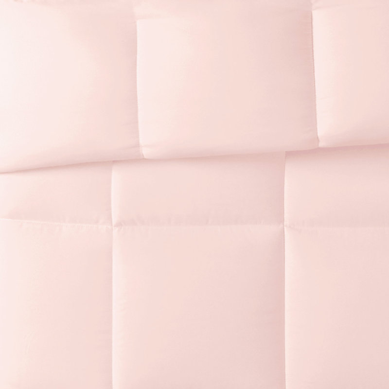 Truly Calm Antimicrobial Box Stitch Comforter, Full / Queen Comforter + 2 Shams, Blush