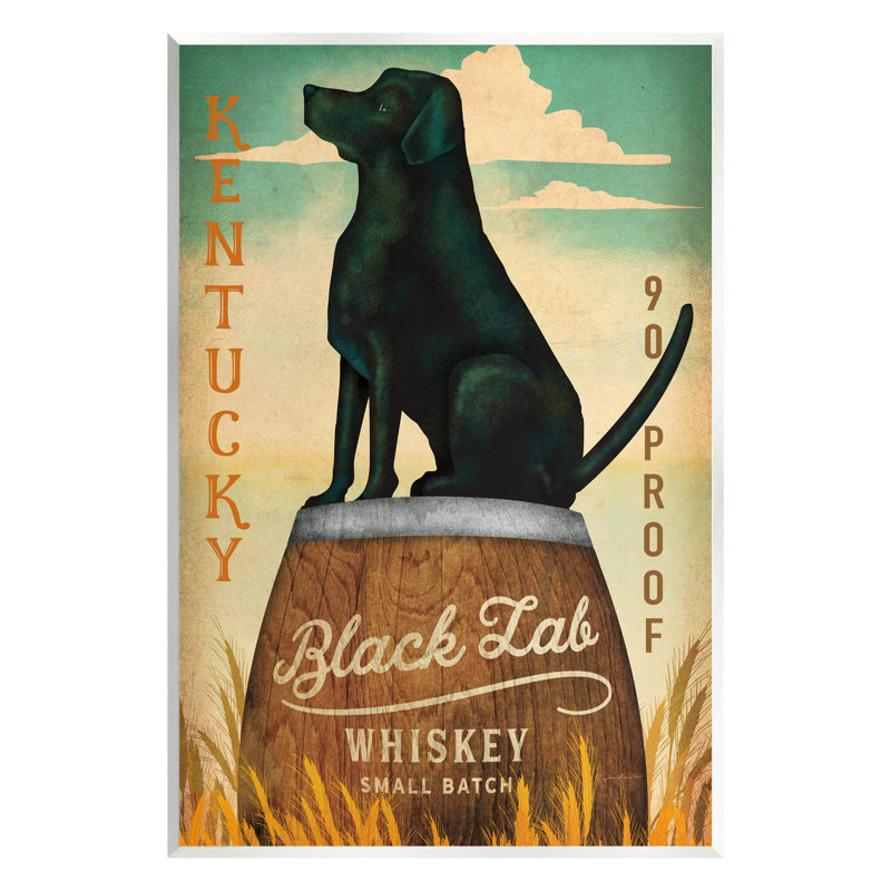 «Black Lab Whiskey Vintage Brewing», art mural par Ryan Fowler, H 19 po x l 13 po x P 0,5 po
