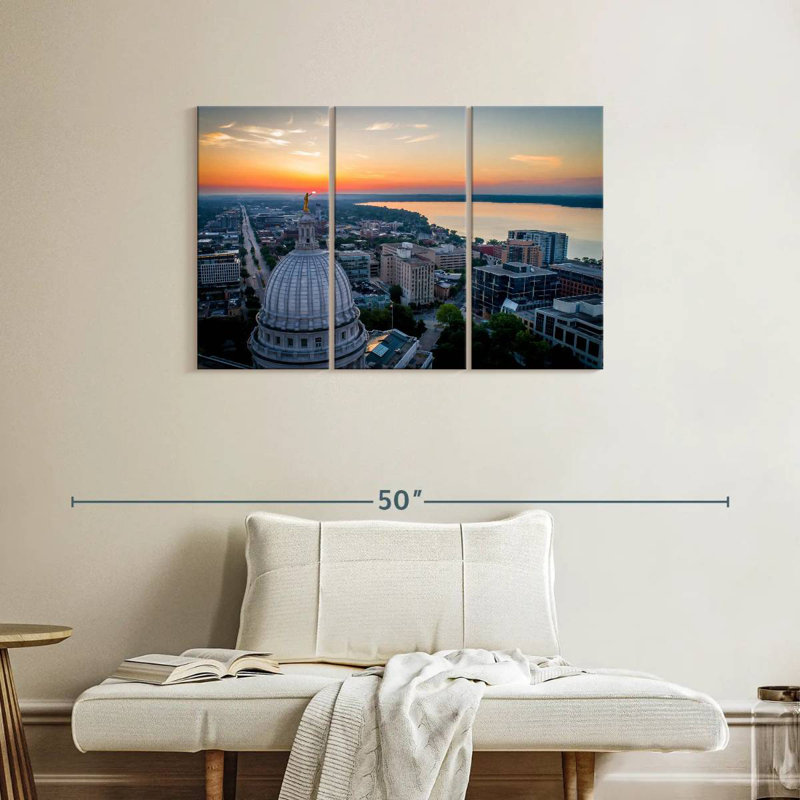 Sebbie Wisconsin Capitol Cityscape, 24" H x 38" W