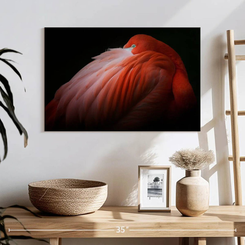Brampt Shy Flamingo, 16" H x 24" W
