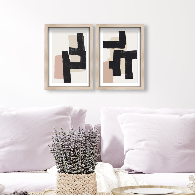 Nowhere Set Set by Oliver Gal, 11.5"H x 16.5"W, Natural Oak Shadowbox
