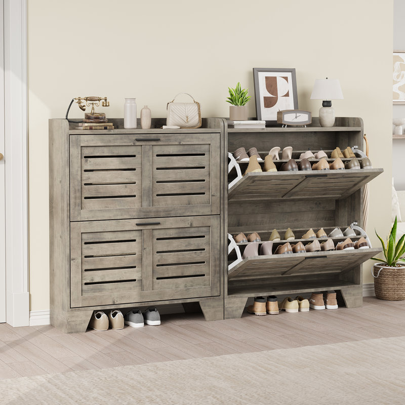16 Pair Flip Down Shoe Storage