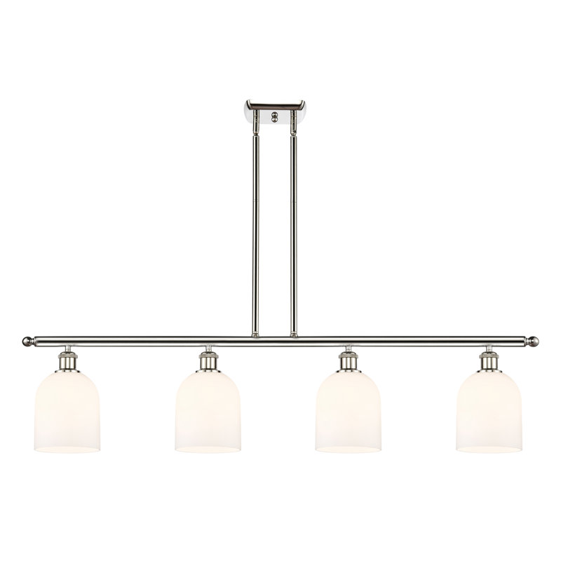 Odaniel 4 - Light Kitchen Island Pendant, Gloss White, Polished Nickel
