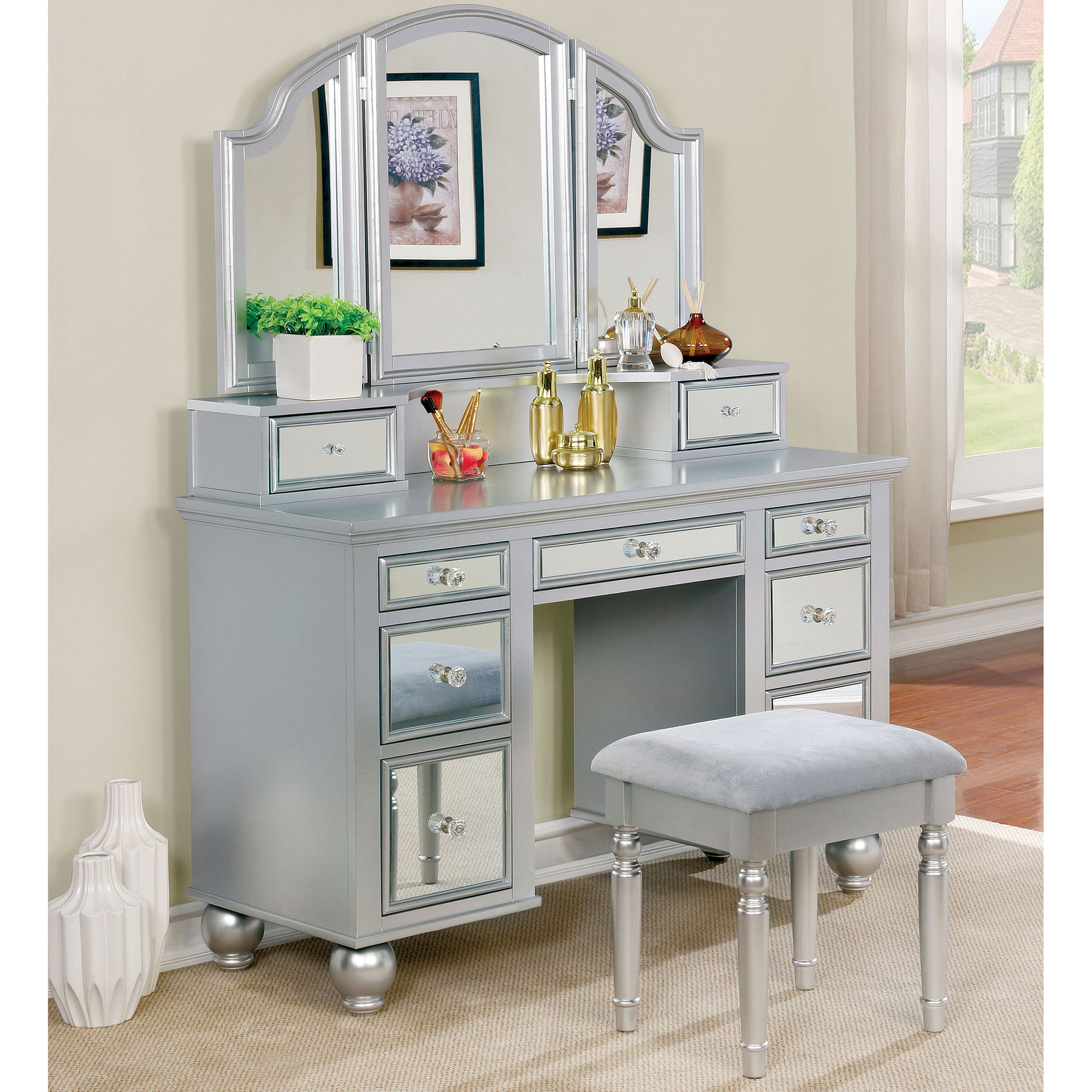 Gray 2024 makeup vanities