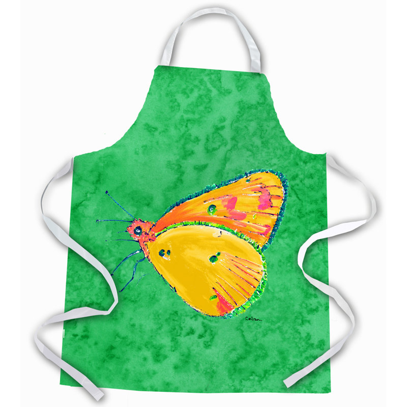 No Pattern Bib Apron, Green/Yellow