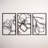 Metal Floral Wall Decor Set - 3 Piece Wall Art-826092233-826092234